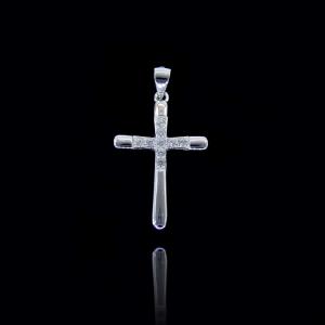 China Tradition Christianity Silver Cubic Zirconia Cross Pendant 925 Sterling Silver wholesale