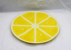China Lovely Ceramic Serving Platter Hand Painted Lemon Dinner Plates Dolomite For Children wholesale