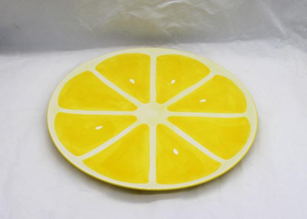 Lovely Ceramic Serving Platter Hand Painted Lemon Dinner Plates Dolomite For