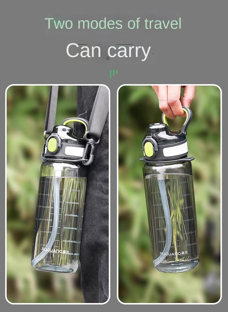 900ml 1300ml Water Bottle Large Capacity Men Portable Tritan Plastic Clear Water Bottle With Handle Double Leakproof Humanized Design