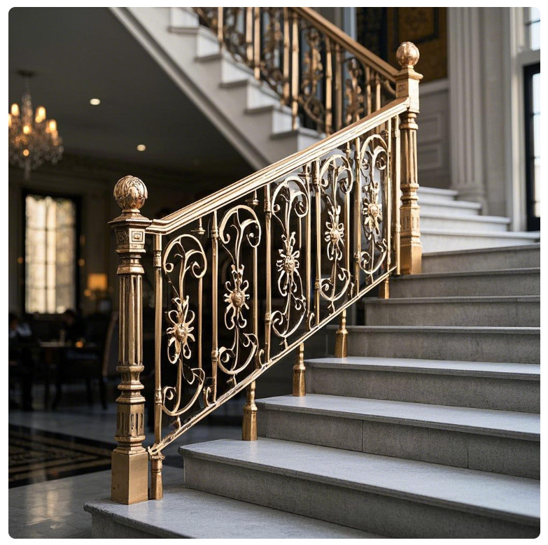 Minimalist Modern Metal Stair Railing Weather Resistant For Indoor Outdoor Use