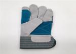 Anti Slip Custom Double Palm Leather Work Gloves Red / Yellow / Blue Color
