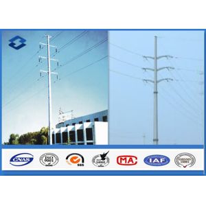 China 110KV 220KV Hot Dip Galvanized Electrical Power Pole , Transmission Line Tubular Steel Poles wholesale
