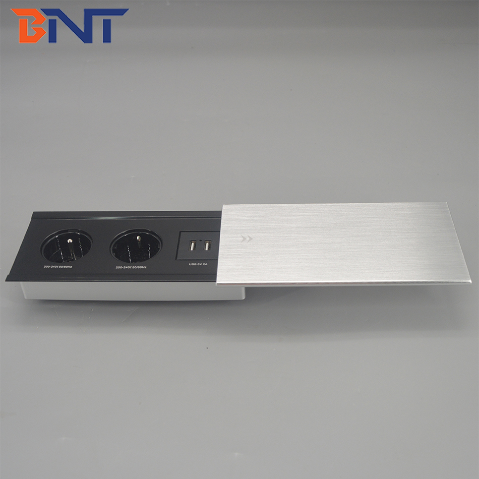Multimedia conference table recessed desktop mounted power socket outlet