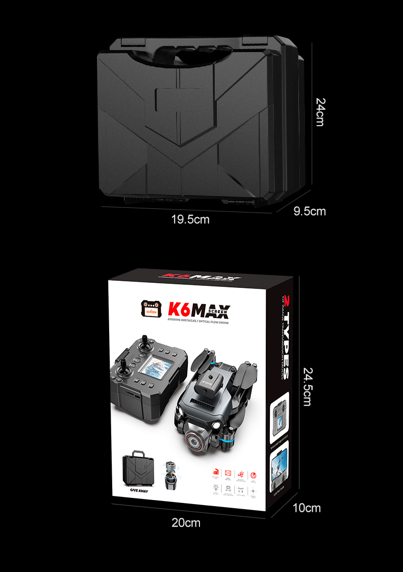 NO Private Mold K6 Mini Drone with 4k Dual Camera Wifi Fpv 360 Obstacle Avoidance Folding Quadcopter Helicopter Gifts