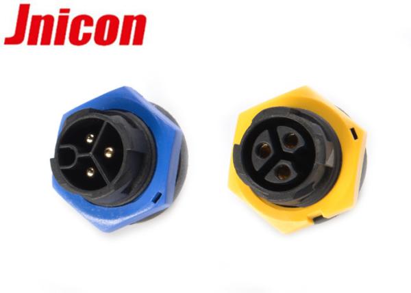 Multi Color Waterproof 3 Pin Male And Female Connectors Panel Mount 20A DC Power