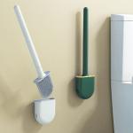 Detachable TPR Wall Mounted Black Silicone Bathroom Brush Toilet Cleaner With