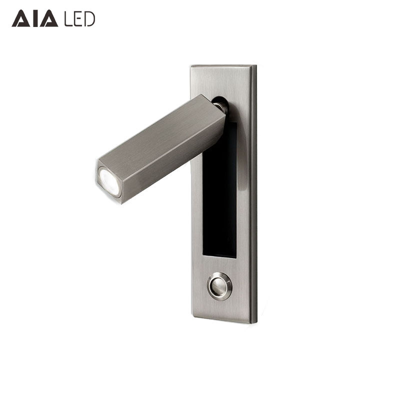 Adjustable recessed finished headboard wall light led bedside wall reading light/wall mounted reading wall light