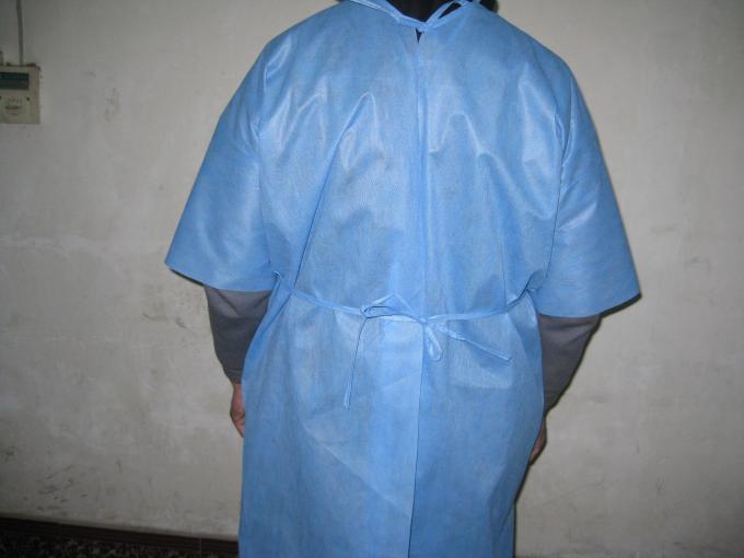 Short Sleeve Patient Surgical Gown , Disposable Plastic Gowns Anti Permeate
