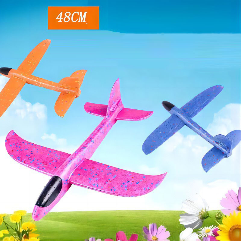 48cm Large Epp Foam Hand Thrown Airplane Toy Unisex Double Hole Whirlpool Model Glider