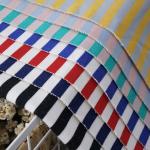 Breathable Cotton French Terry Fabric 40S 170cm Stripe Knitted Material