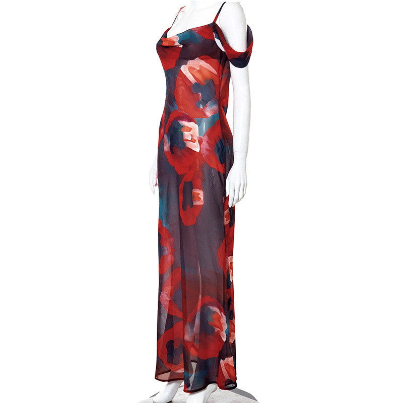 One Shoulder Temperament Womens Party Maxi Dresses