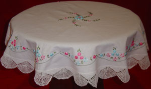 christmas tablecloths cotton and linen, Tablemat, Corcheted Lace Table linen, Tablecloth