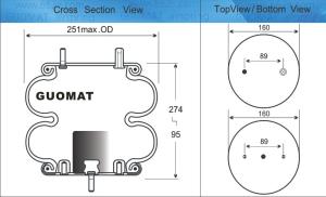 China 3.5 kg Continental Air Springs FD200-19 452 Firestone Dumper W013586932 For Ridewell 1003586932C wholesale