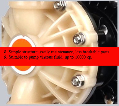 Sulfuric Acid Pneumatic Diaphragm Pump DN80 Air Driven With PVDF Plastic material