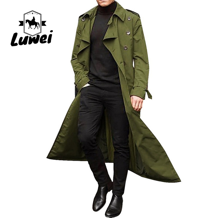 Fashion Chaquetas Windbreaker Erkek Ceket Mens Utility Trench Abrigo Largo Hombre Overcoat Men Jacket