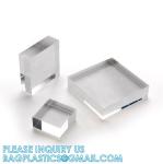 Clear Polished Acrylic Cube Cylinder, Square Display Block, Jewelry Display