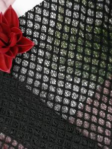 China Black Diamond Pattern 60 Yards Bonded Tulle Mesh Fabric wholesale