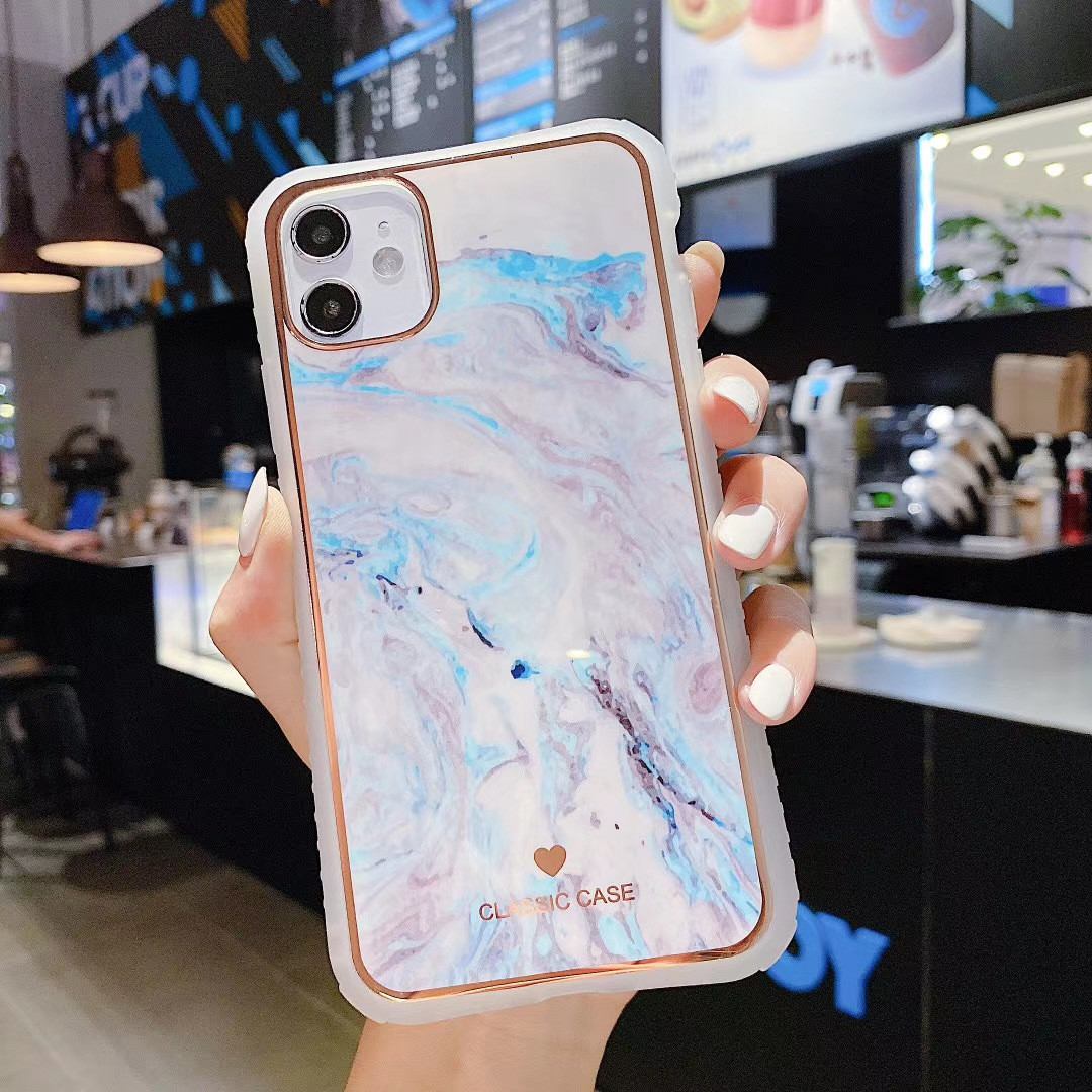 BiDa Marble Phone Case Shock Free Classic Gold Foil Protective Case For Iphone 11 Pro