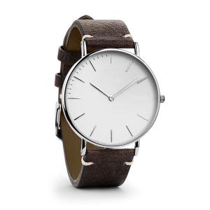China 316L Silver Stainless Steel Watch , Minimalist Leather Watch Japanese Quartz wholesale