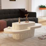 Simple Nordic Oval Coffee Table Synthetic FRP + Marble Material