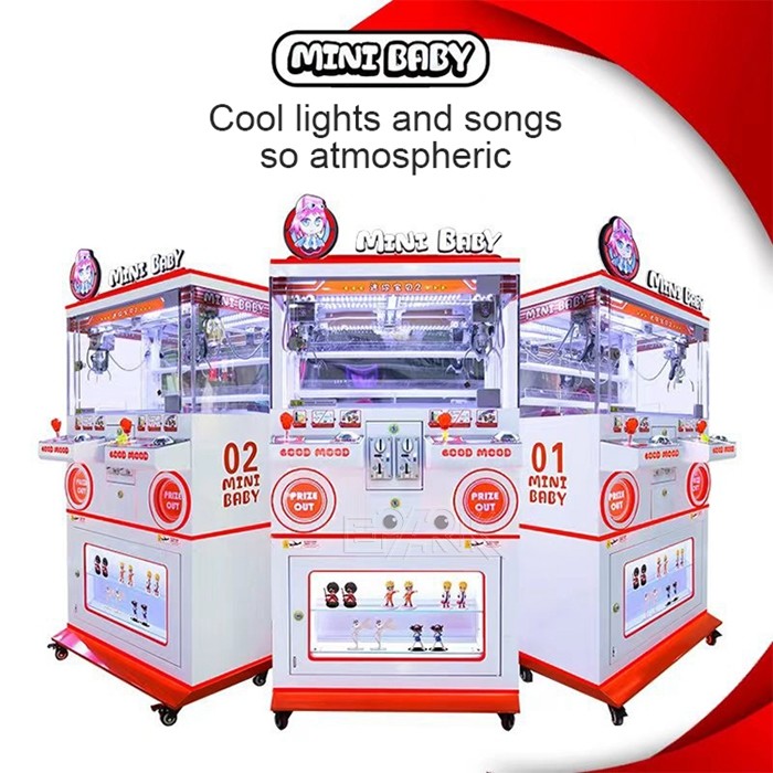 Mini Baby 2 People Coin Operated Arcade Machines Doll Claw Machine