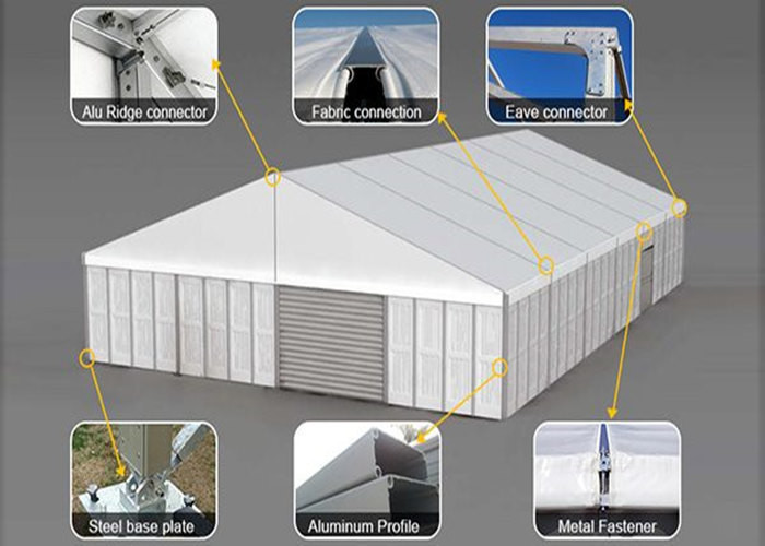 Custom Logo Aluminium Frame Tent 80kw/H Wind Resistance PVC Roof Cover