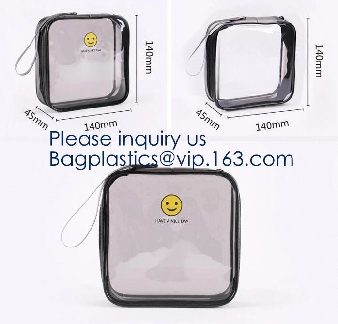 Small Clear PVC Waterproof Bag with Zipper Closure, Mini Portable Transparent Plastic Organizer Pouch for Cosmetic, Make