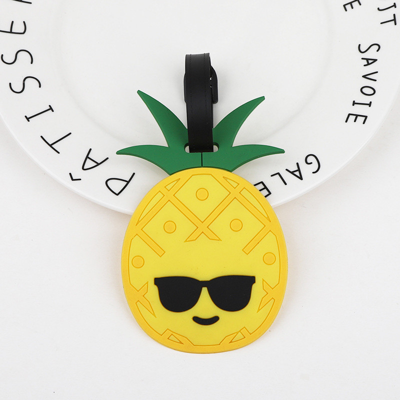 Fruit Luggage Straps Suitcase Tags Set Travel Adjustable Suitcase Belt Silicone Luggage Tags With Name ID Card