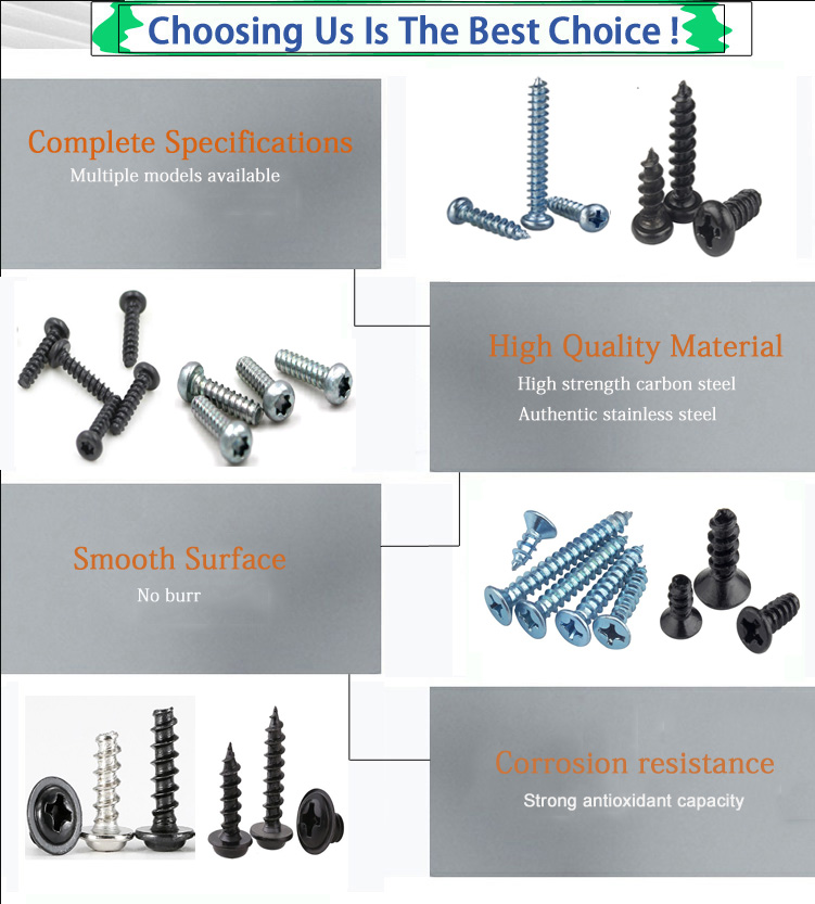Stainless Steel or Zinc Plated Self Tapping Screw with Phillips Torx Pan Head