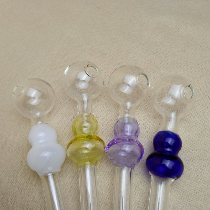 Simple Clear Glass Smoking Pipe 2mm Thick Customized Logo Avaiable