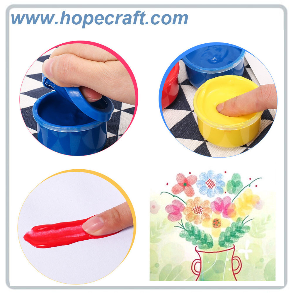 Non-toxic Finger Paint / Poster Paint 4 Colors, 6 Colors, 8 Colors set washable for kids diy painting water color paint