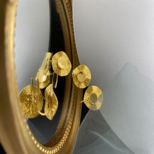 Minimalist 18K Gold Plumeria Flower Earrings