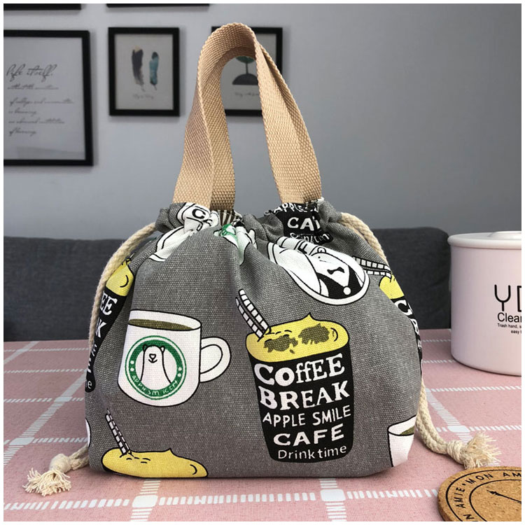 Polyester Cloth Drawstring Bags Heat Transfer Printing Rubber Logo 10 * 12CM