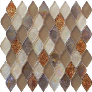 China Noble design water waving glass mosaic tile diamond shape for hotel mall wholesale