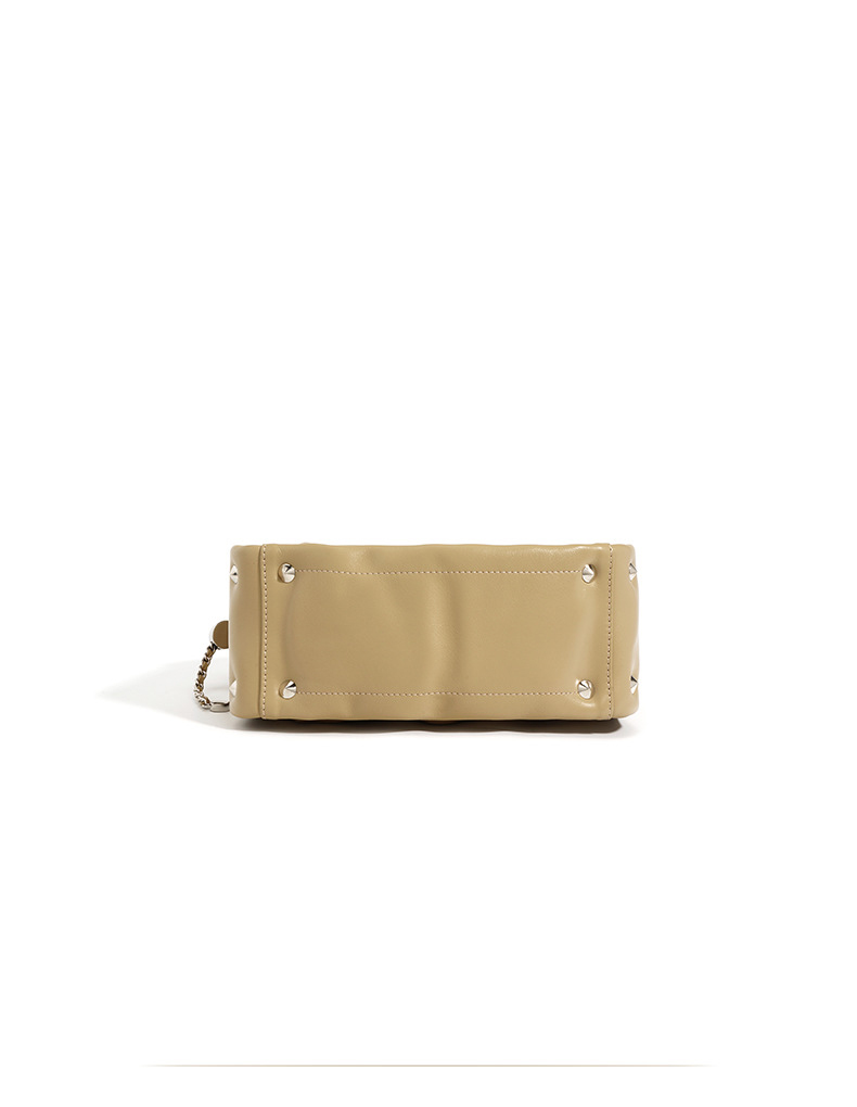 Fashion Must-Have Soft Leather Handbags with Pleated Design and Mini Shoulder Strap
