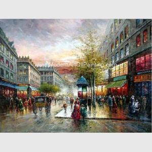 China Palette Knife Paris Oil Painting Paris Street Thick Oil 50 cm x 60 cm For cafes wholesale