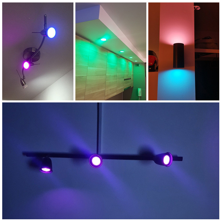 Custom Tuya Zigbee GU10 LED Bulbs RGBCW Ra90 5 Watt Gu10 Led Spotlight 350 Lumen 230V