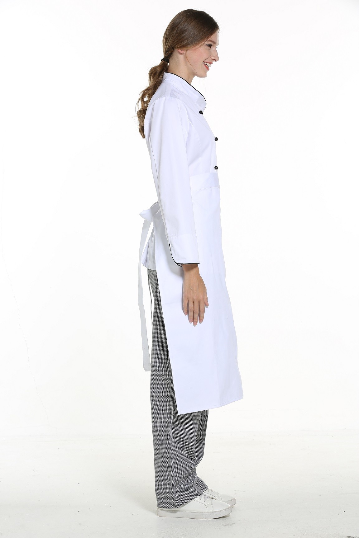 White Unisex Pants Elastic Waist Chef Uniform