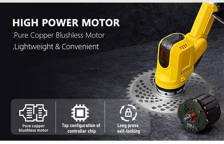 Portable Lithium Battery Powered Cordless Electric Lawn Mower Hand Push Grass Cutter For Garden