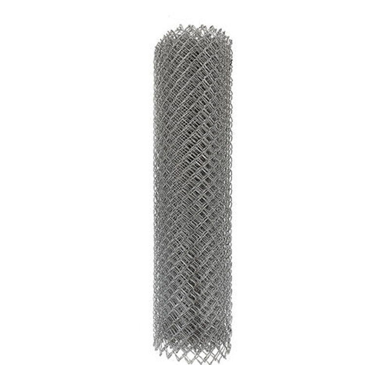 Silvery Diamond Wire Mesh Galvanized Chain Link Fence 50 Feet Length
