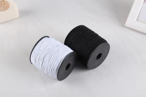 China Colorful Round Polyester Elastic Cord 1mm 1.5mm 2mm 3mm Webbing Band Black White wholesale