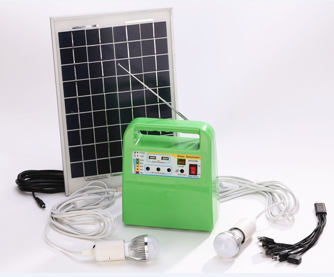 Mini stand alone solar lighting system green energy for home using lighting & charging