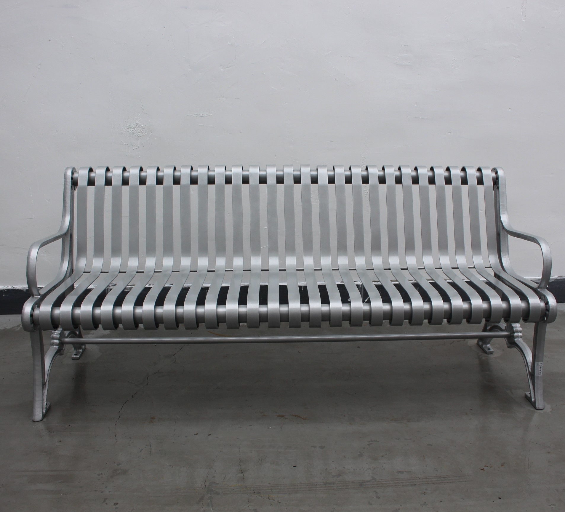 Outdoor Urban Metal Bench , Steel Patio Bench With Mild Steel Cast Iron Material