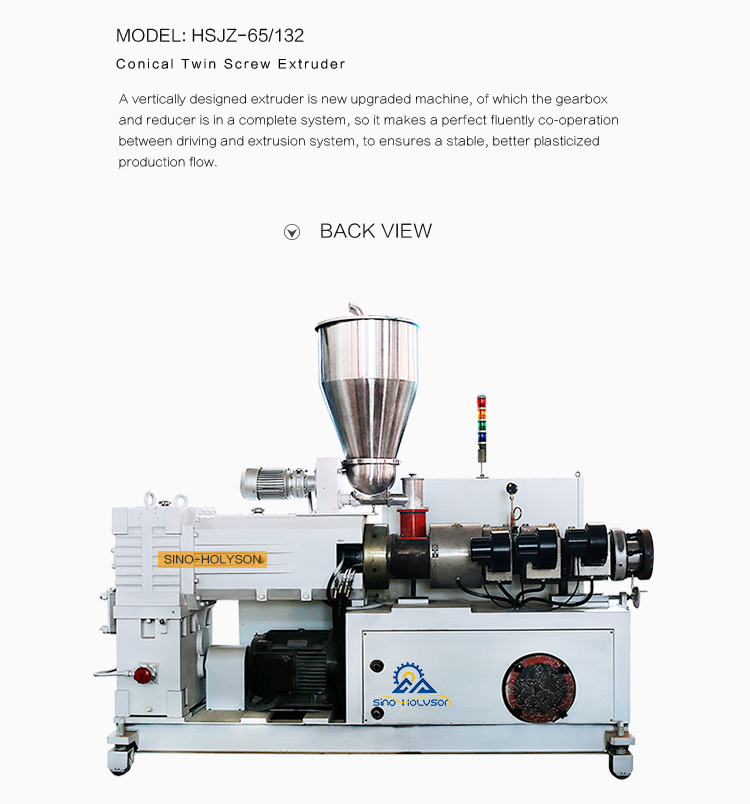 Counter Rotating Conical Twin Screw Extruder Plastic PVC 40 Rpm