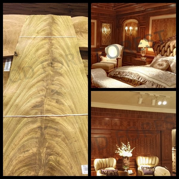 Cerejeira Wenge Natural Wood Veneer Grain Specially For Hotel Decoration