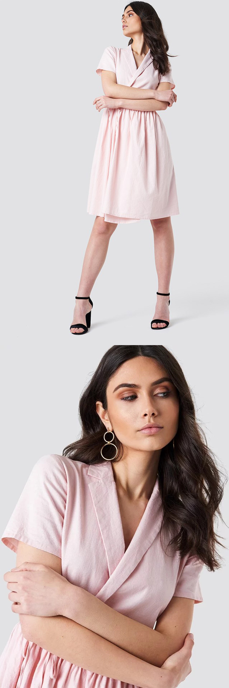 2018 New Arrivals Women Overlapped Midi Dress