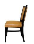 Solid beech wood with pu/leather upholstery dining chairs ,wooden arm chair,side