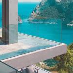 Extruded Aluminium Glass Balustrade Exterior Commercial Fencing