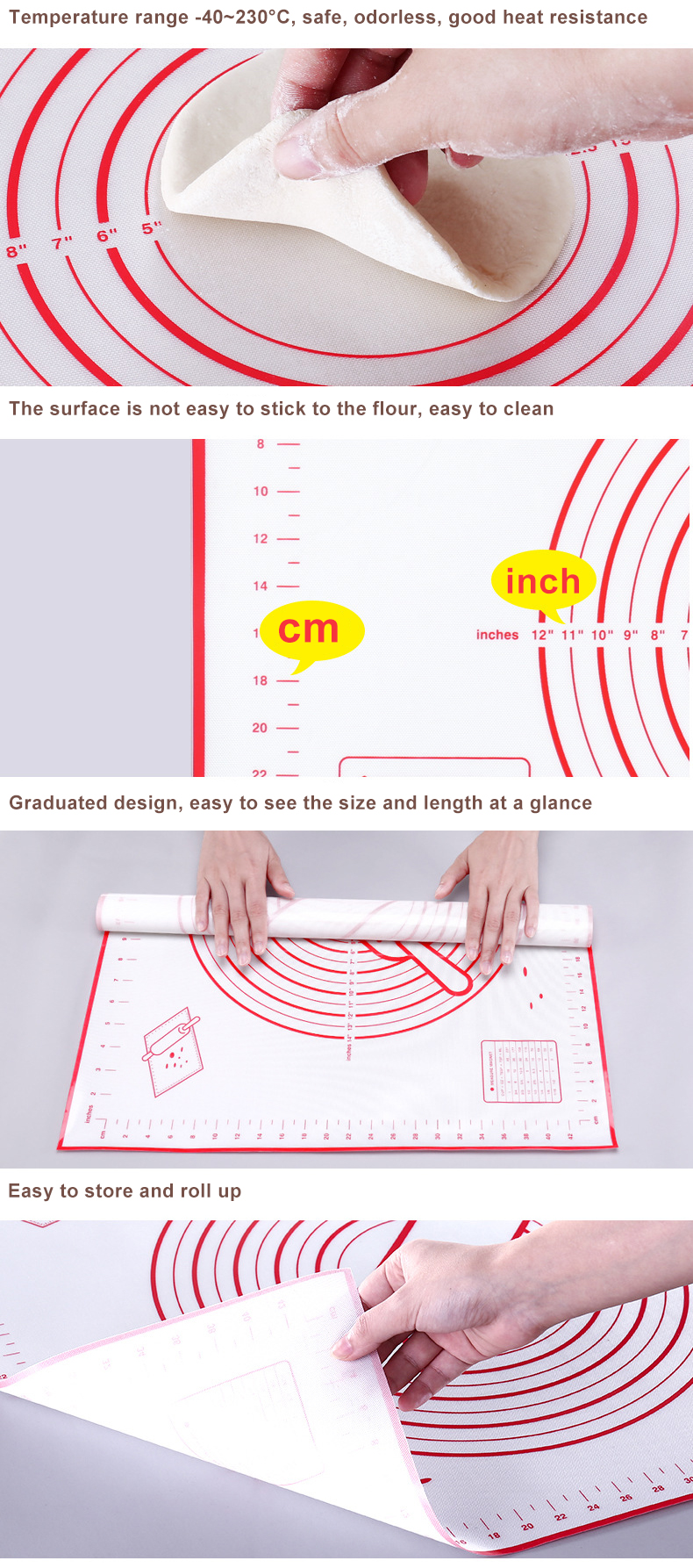 OEM Logo Silicone Baking Mat With Circles